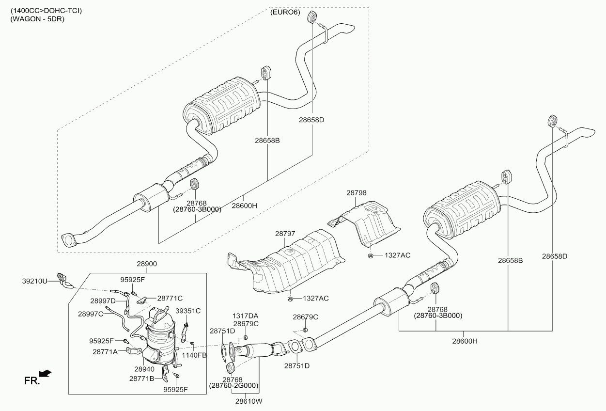 KIA 28761-3M300 - Kronšteins, Trokšņa slāpētājs autodraugiem.lv