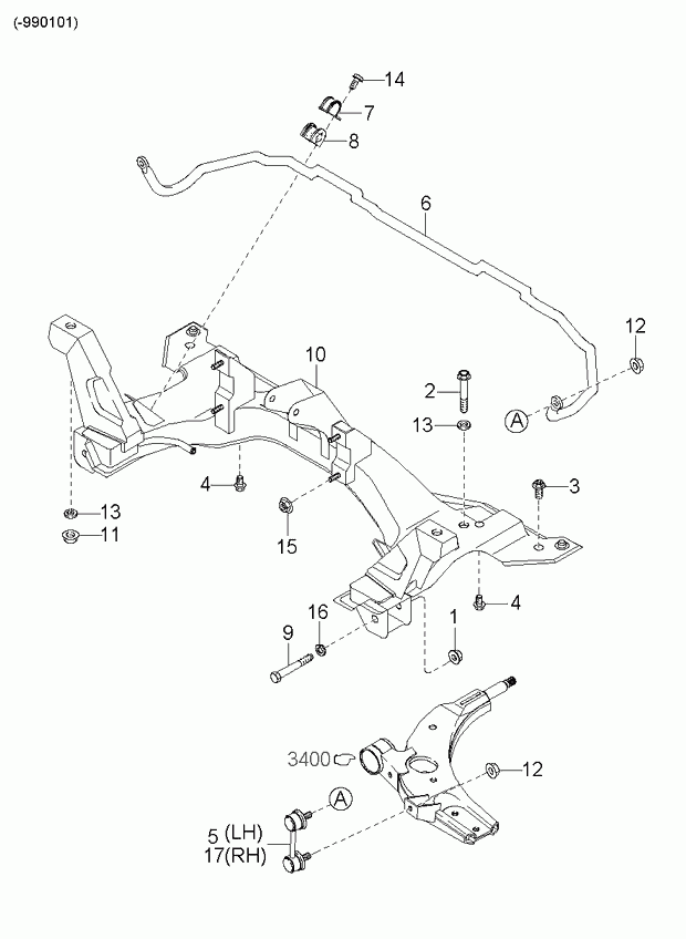 Hyundai 0K2N1-34-150A - Stiepnis / Atsaite, Stabilizators autodraugiem.lv