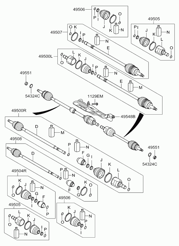 Hyundai 495512G100 - Riteņa rumbas gultņa komplekts autodraugiem.lv