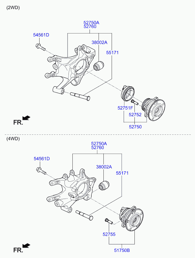 KIA 527202P400 - Carrier assy - rear axle, rh autodraugiem.lv