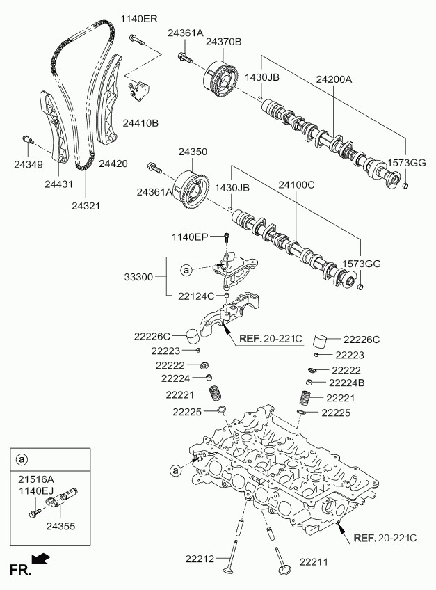 Hyundai 24410-2B700 - Sadales vārpstas piedziņas ķēdes komplekts autodraugiem.lv