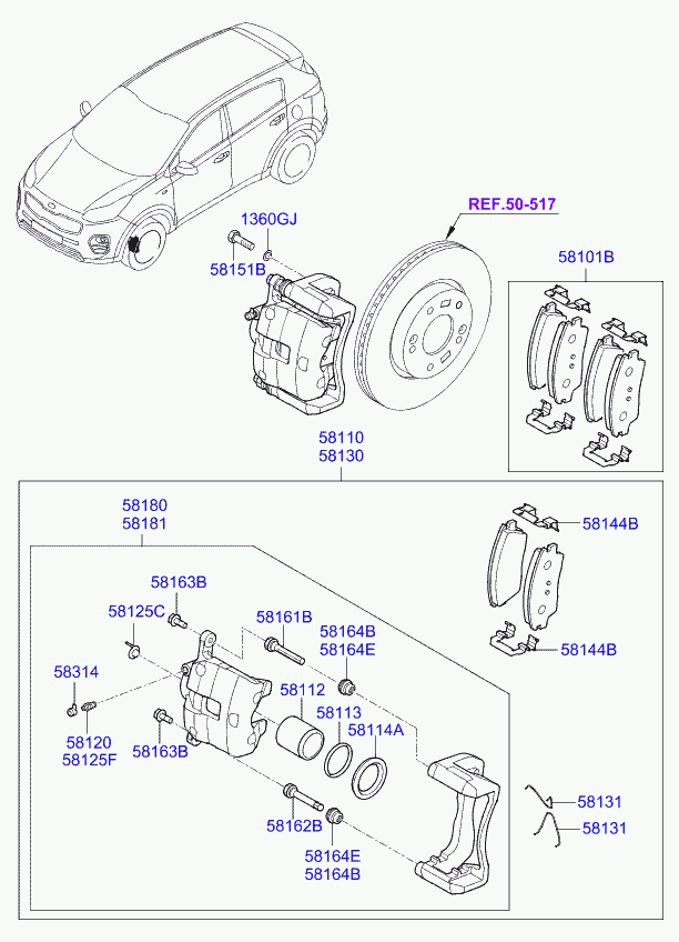 Hyundai 58130-D7500 - Bremžu suports autodraugiem.lv