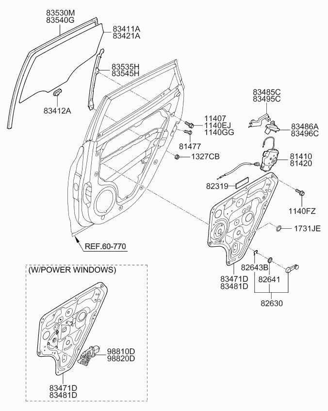 Hyundai 834501P000 - Stikla pacelšanas mehānisms autodraugiem.lv