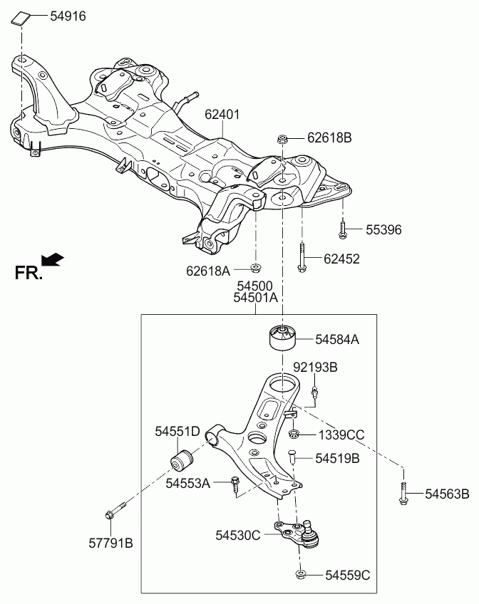 KIA 54500-A2700 - Neatkarīgās balstiekārtas svira, Riteņa piekare autodraugiem.lv