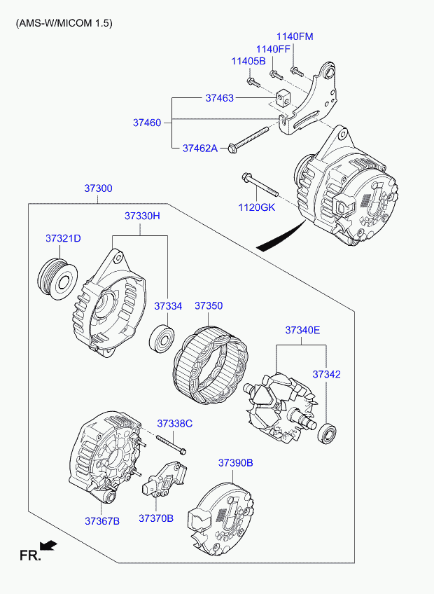 KIA 373002B910 - Piedziņas skriemelis, Ģenerators autodraugiem.lv