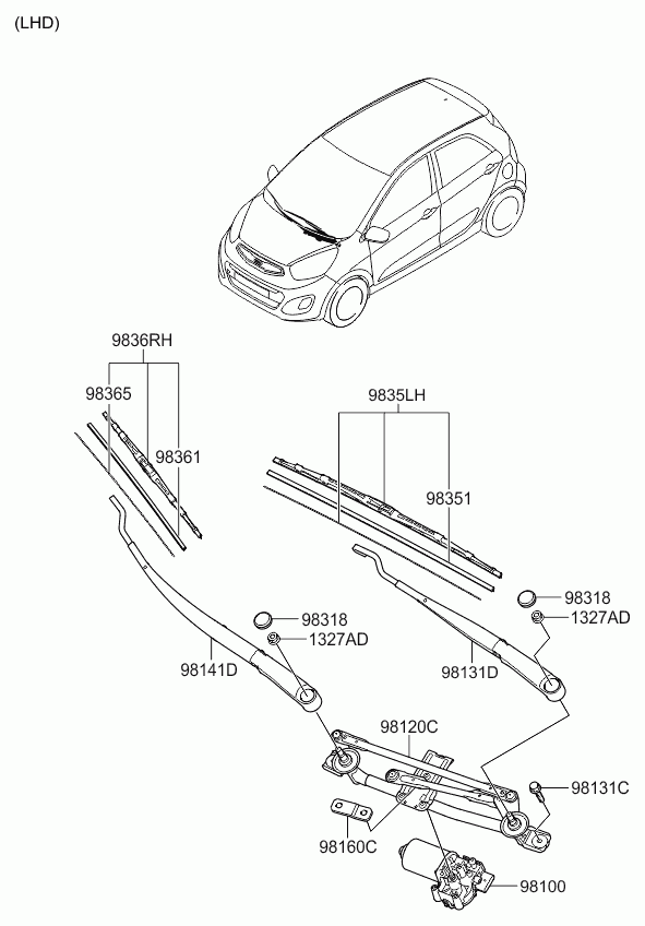 Hyundai 983601Y000 - Stikla tīrītāja slotiņa autodraugiem.lv