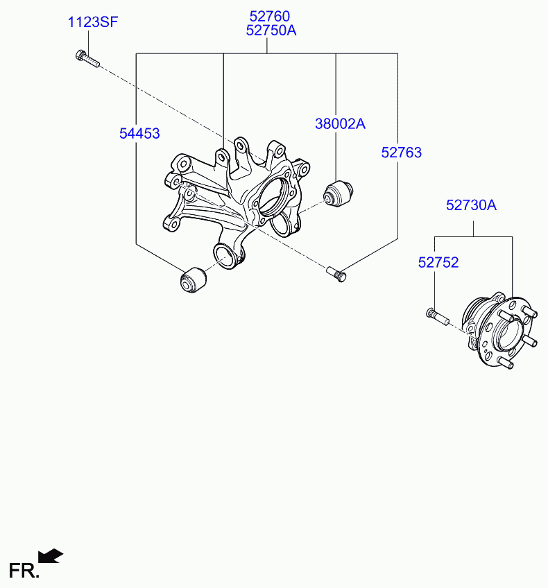 KIA 52710C1100 - Carrier assy - rear axle, lh autodraugiem.lv