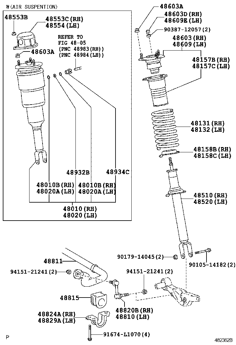 LEXUS 4801050150 - Pneimoatsperes statnis autodraugiem.lv