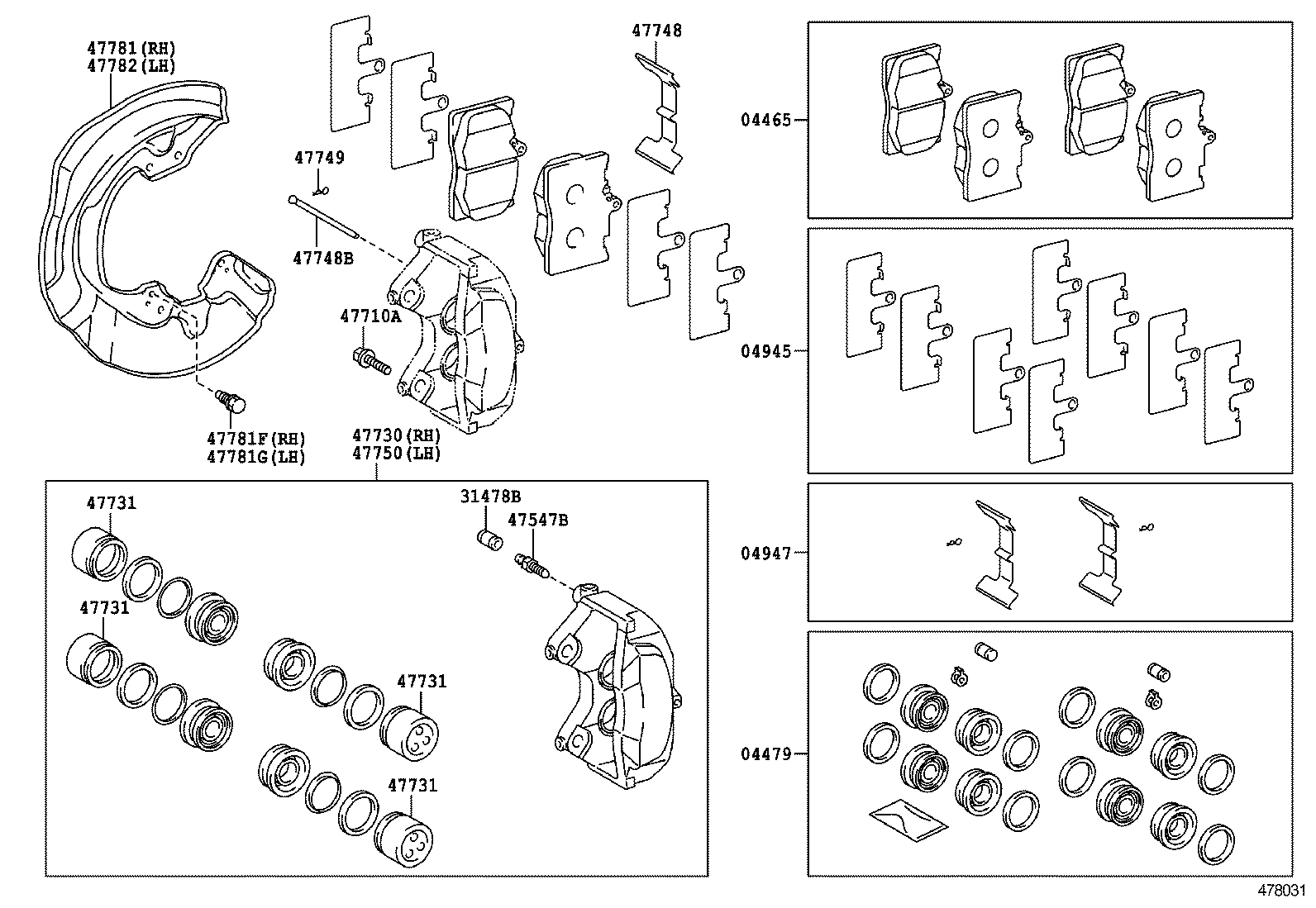 TOYOTA 04465-30500 - Bremžu uzliku kompl., Disku bremzes autodraugiem.lv