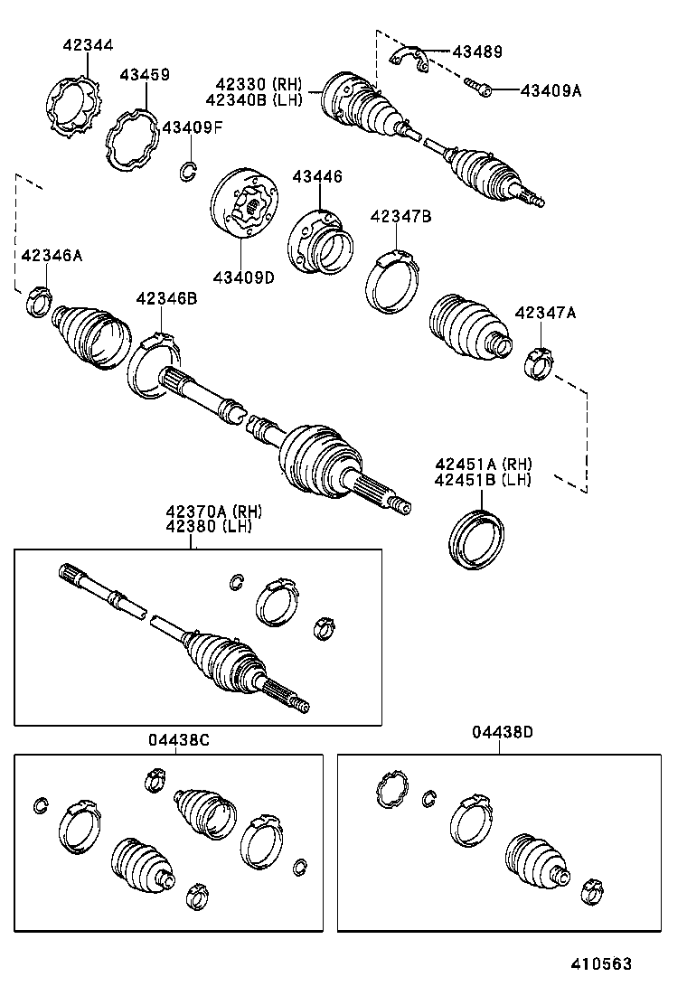 LEXUS 04437-24041 - Putekļusargs, Piedziņas vārpsta autodraugiem.lv