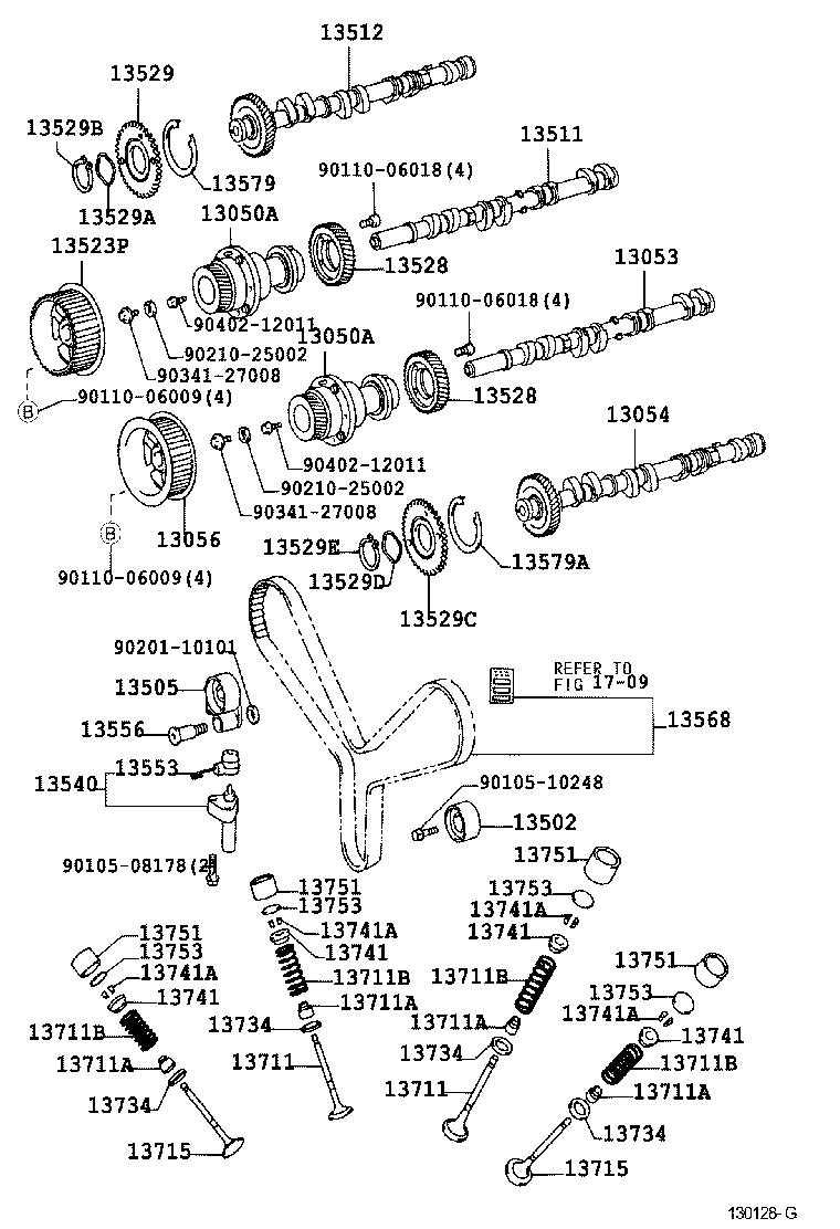 LEXUS 13505-50030 - Spriegotājrullītis, Gāzu sadales mehānisma piedziņas siksna autodraugiem.lv