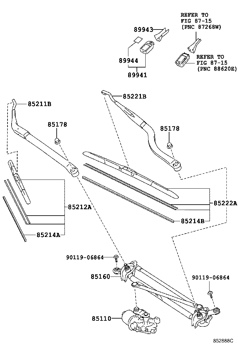 TOYOTA 85212-33270 - Stikla tīrītāja slotiņa autodraugiem.lv