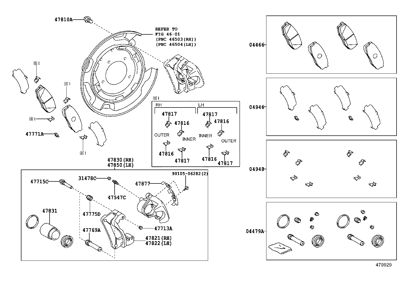 TOYOTA 0446660160 - Bremžu uzliku kompl., Disku bremzes autodraugiem.lv