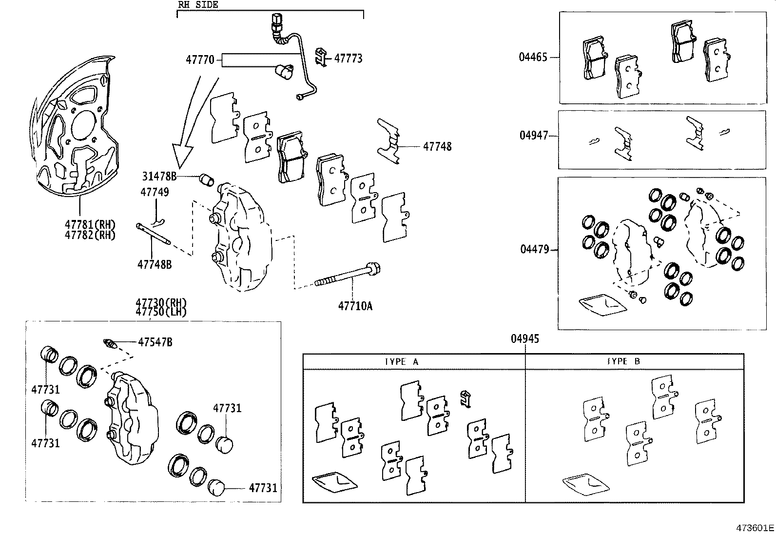 TOYOTA 044650W060 - Bremžu uzliku kompl., Disku bremzes autodraugiem.lv