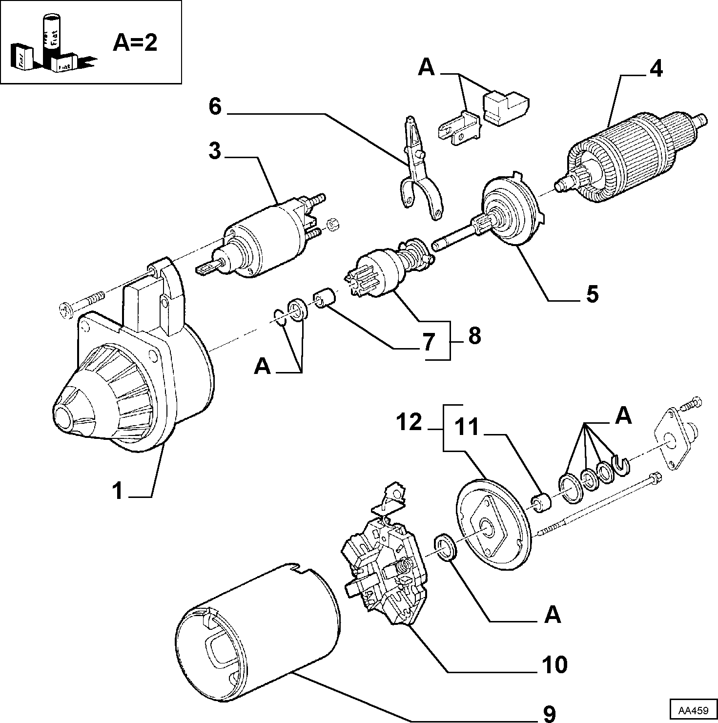 FIAT 77362129 - Ievilcējrelejs, Starteris autodraugiem.lv