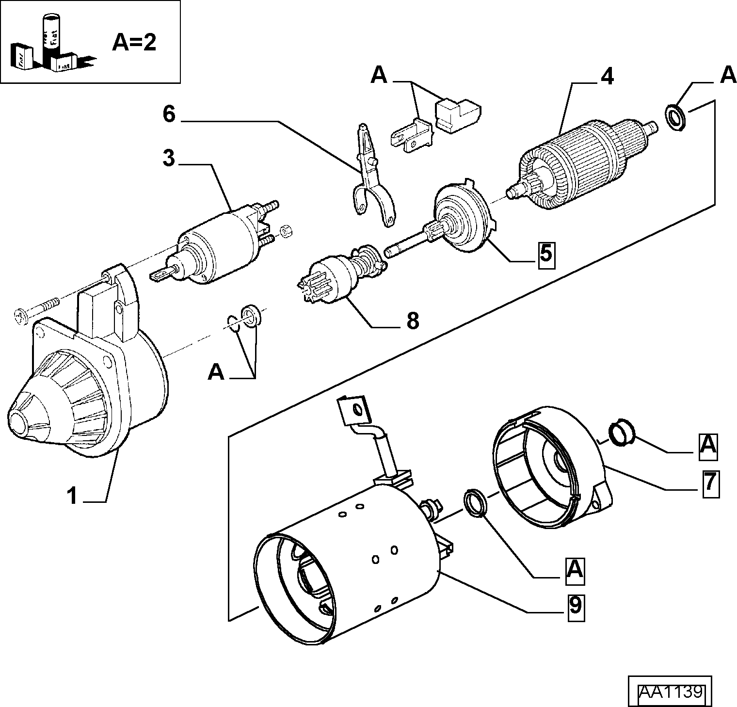 FIAT 9948424 - Ievilcējrelejs, Starteris autodraugiem.lv