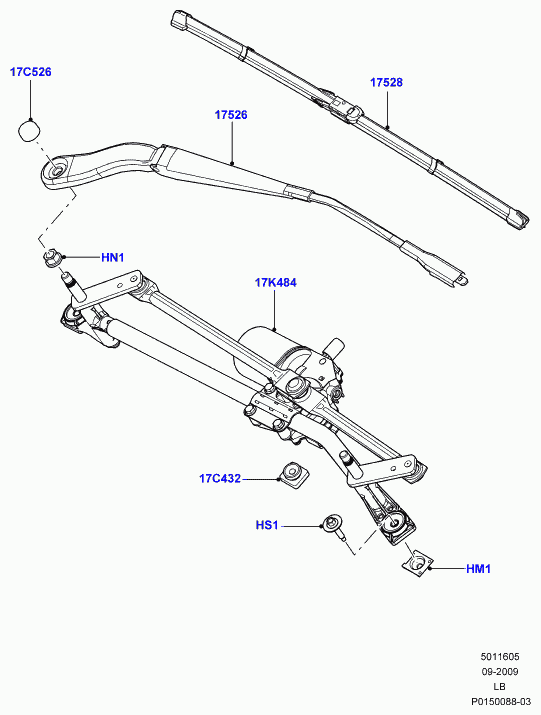 Land Rover LR 008818 - Stikla tīrītāja slotiņa autodraugiem.lv