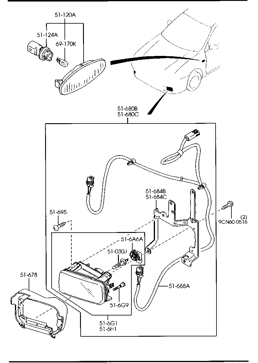 MAZDA B01W-51-120 - Pagrieziena signāla lukturis autodraugiem.lv