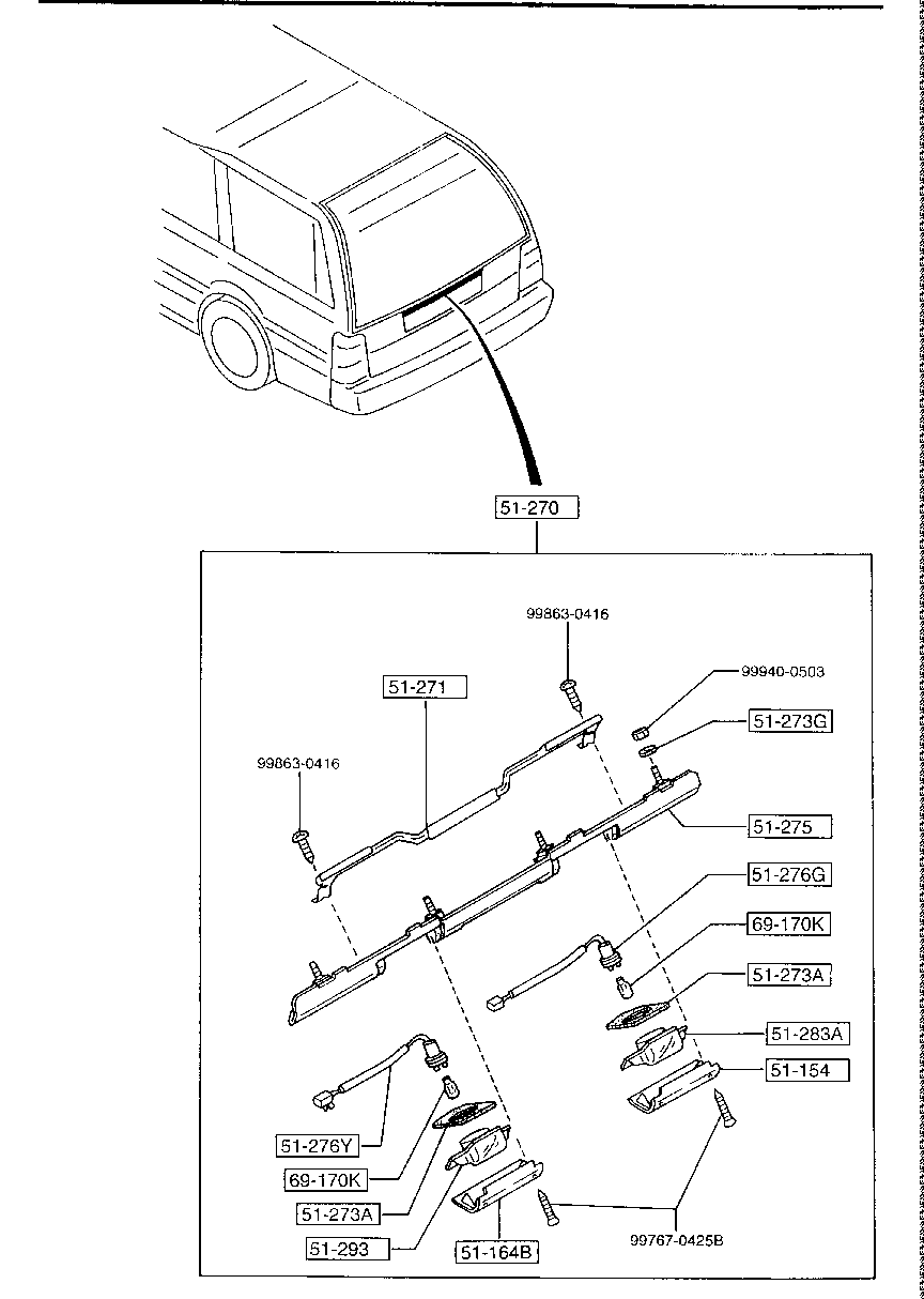 MAZDA 8BG6-51-270 - Aizmugurējais lukturis autodraugiem.lv