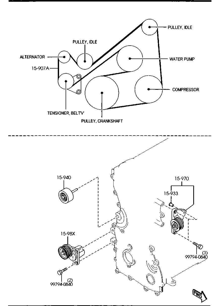 FORD AUSTRALIA LFG1-15-980C - Siksnas spriegotājs, Ķīļsiksna autodraugiem.lv