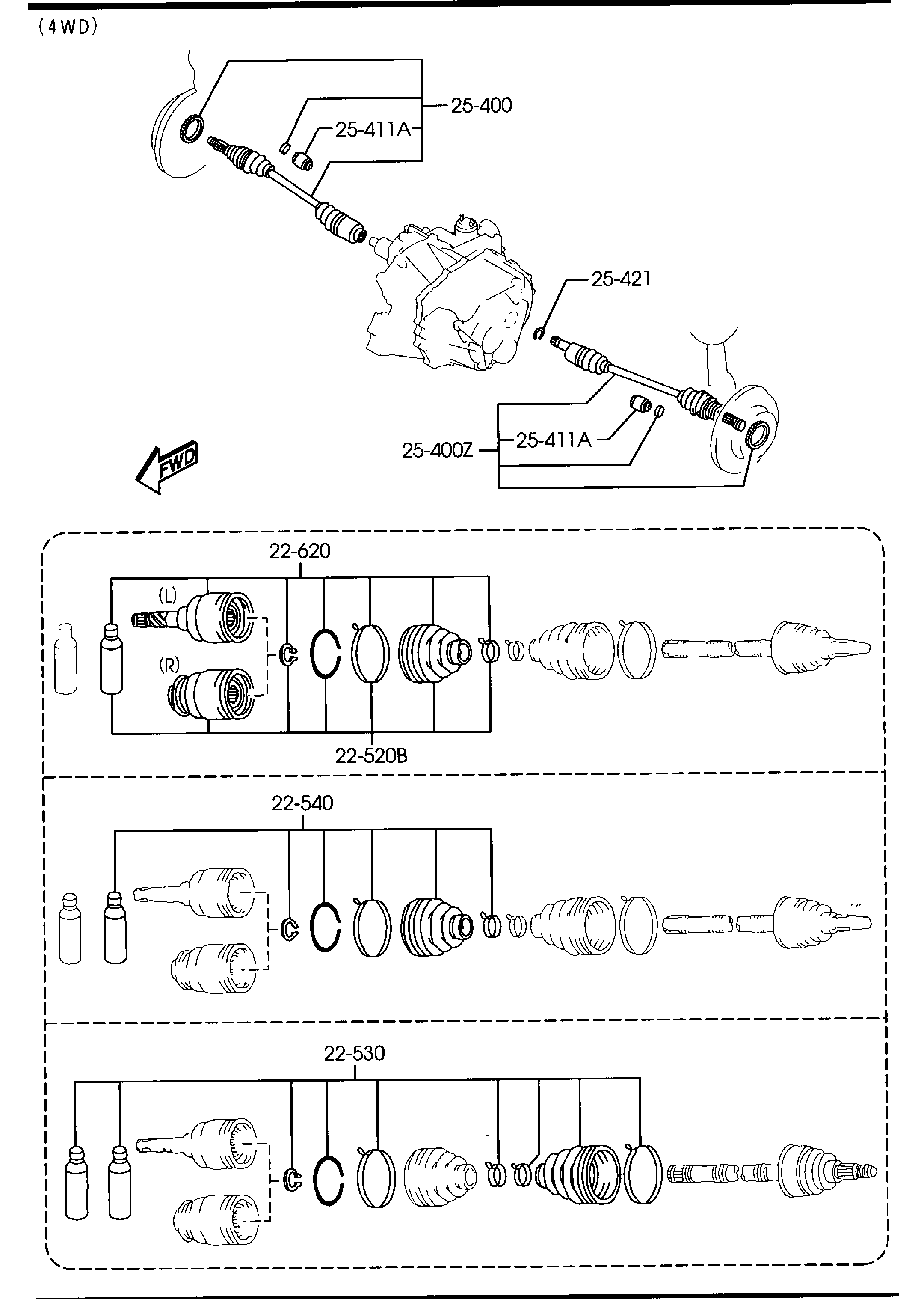 MAZDA GP27-22-620 - Šarnīru komplekts, Piedziņas vārpsta autodraugiem.lv