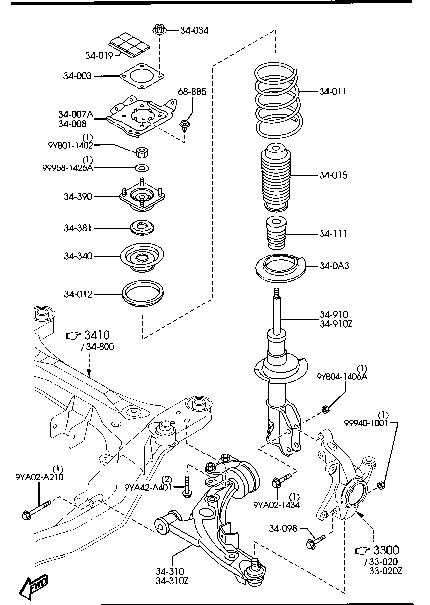 MAZDA EG21-34-350D - Neatkarīgās balstiekārtas svira, Riteņa piekare autodraugiem.lv