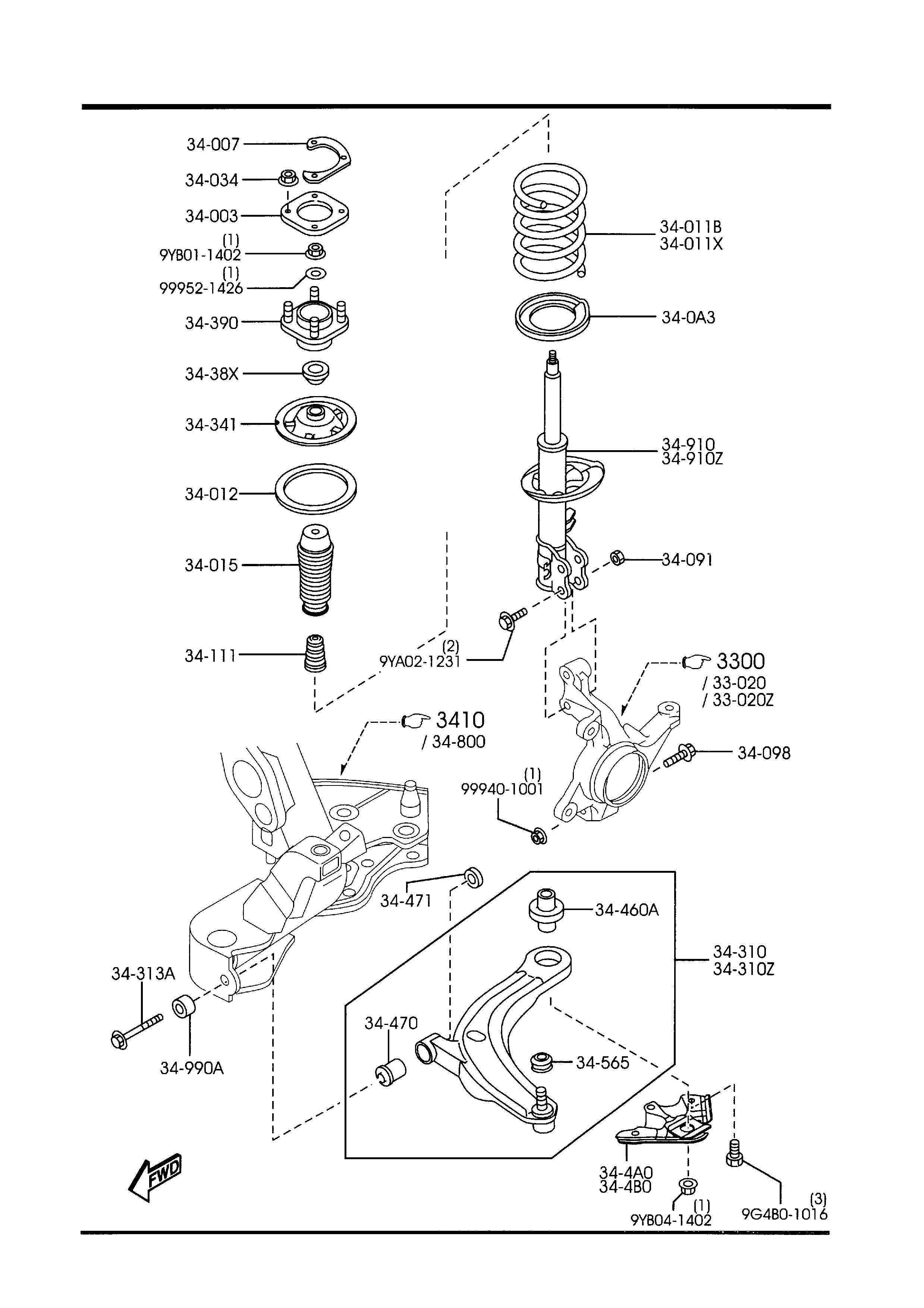 MAZDA LC62-34-300C - Neatkarīgās balstiekārtas svira, Riteņa piekare autodraugiem.lv