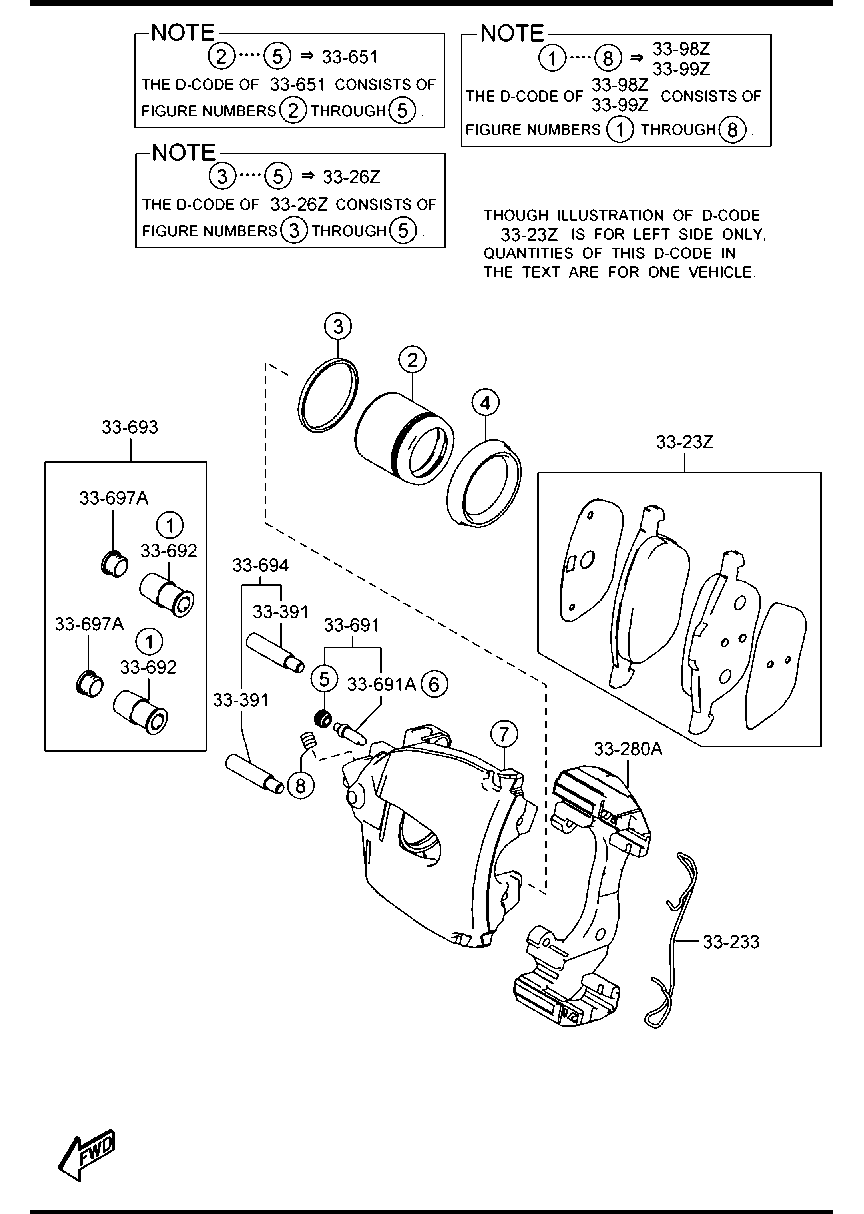 MAZDA (CHANGAN) BPYK-33-23ZA - Bremžu uzliku kompl., Disku bremzes autodraugiem.lv