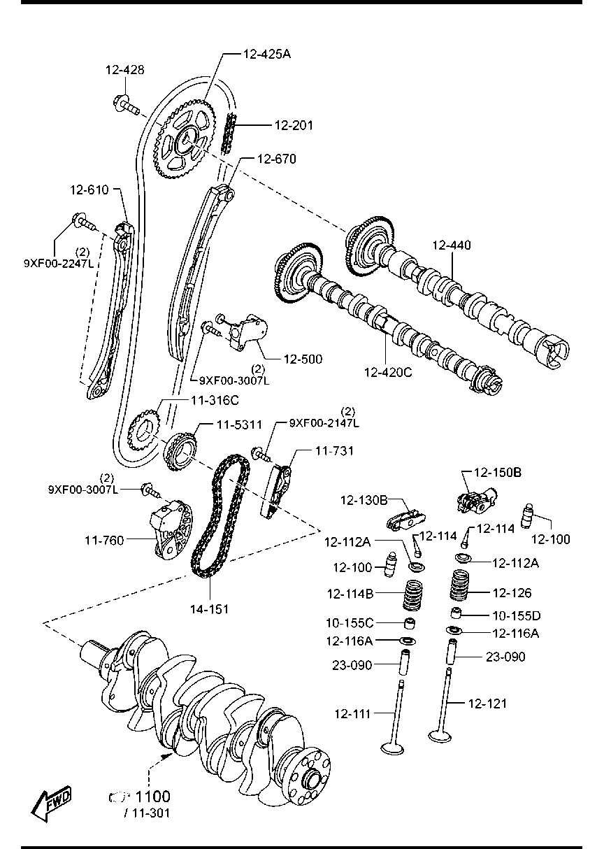 MAZDA SH17-14-151 - Sadales vārpstas piedziņas ķēde autodraugiem.lv