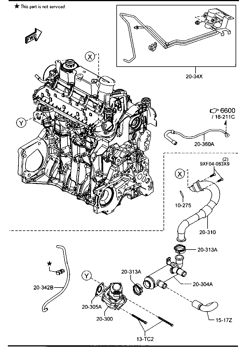 MAZDA Y404-15-17Z - Radiatora cauruļvads autodraugiem.lv