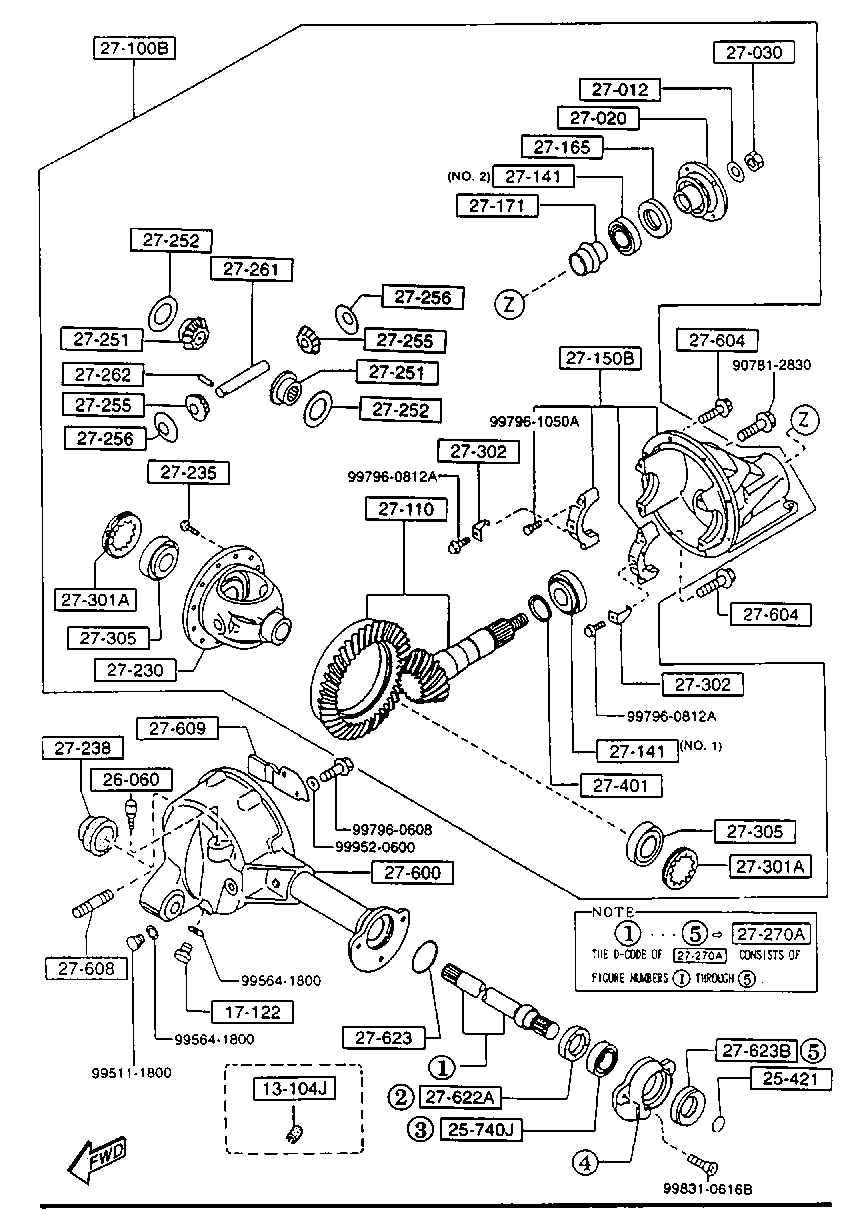 MAZDA 99606-82064 - Vidējais gultnis, Piedziņas vārpsta autodraugiem.lv