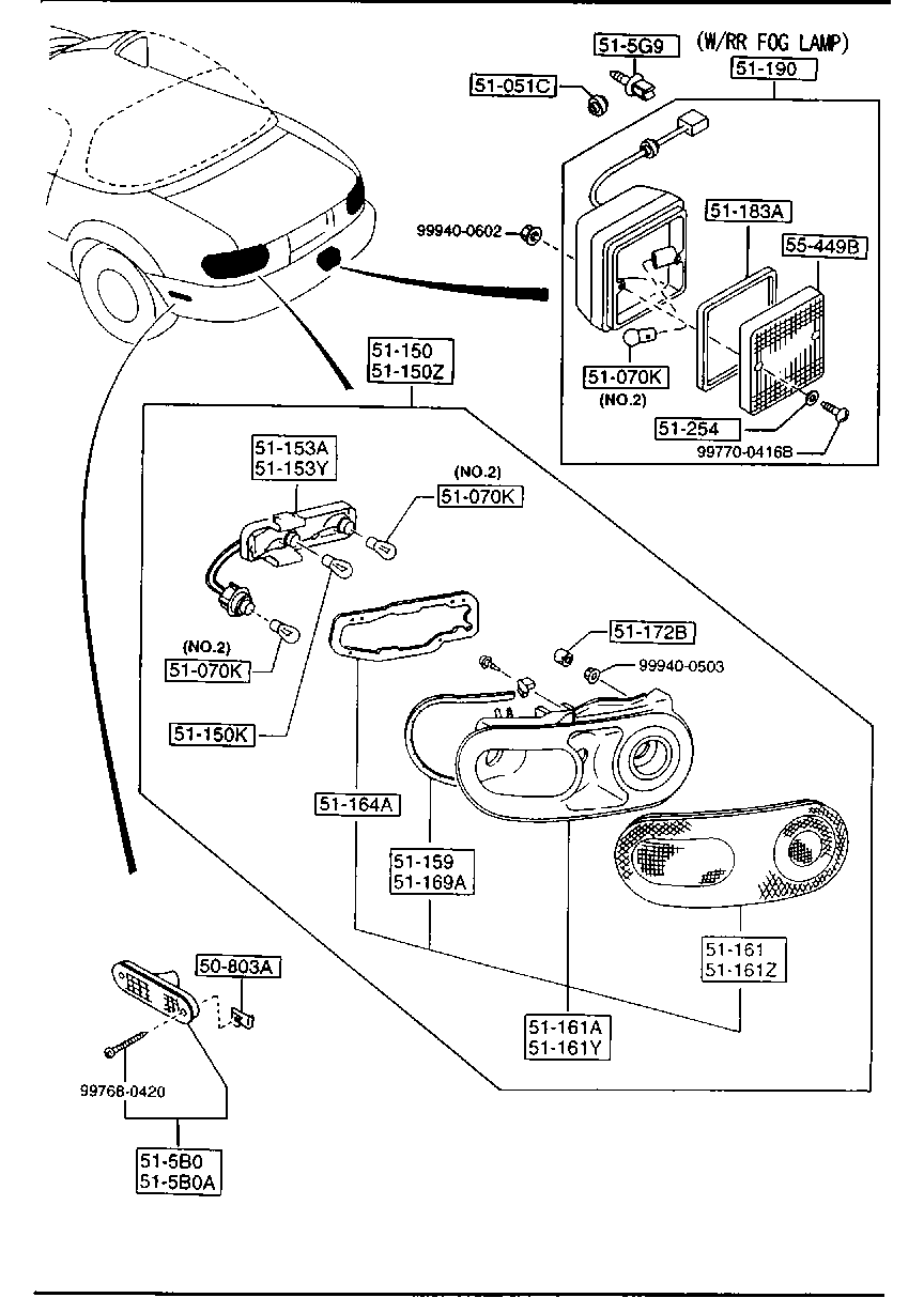 MAZDA 8BN3-51-150 - Aizmugurējais lukturis autodraugiem.lv