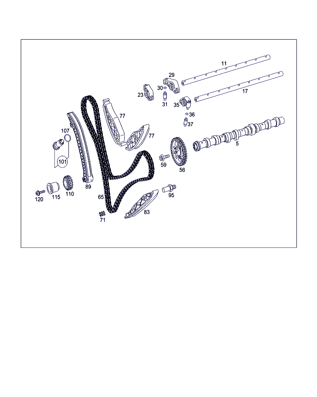 Mercedes-Benz A 112 052 00 16 - Mierinātājsliede, GSM piedziņas ķēde autodraugiem.lv