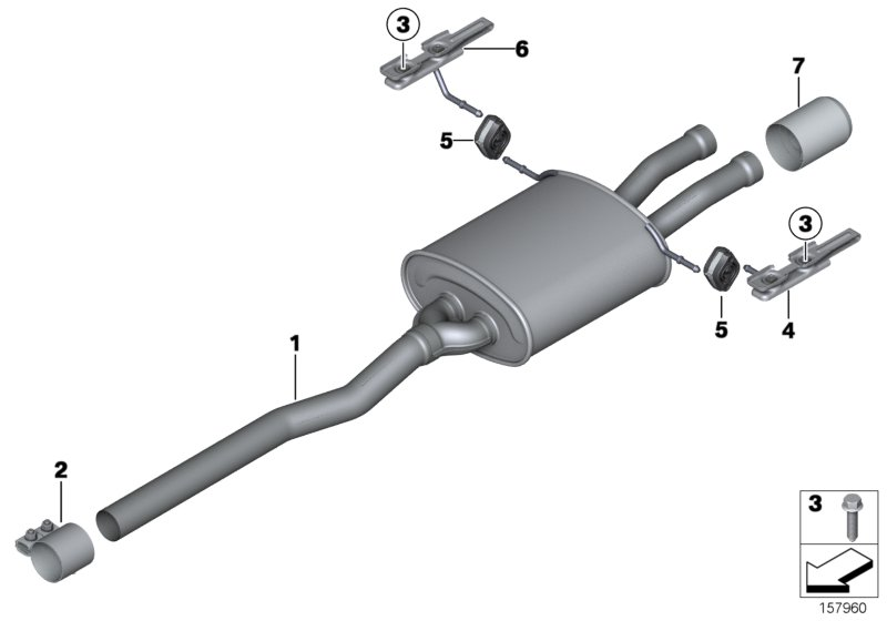 Mini 18307646675 - Izplūdes gāzu trokšņa slāpētājs (pēdējais) autodraugiem.lv