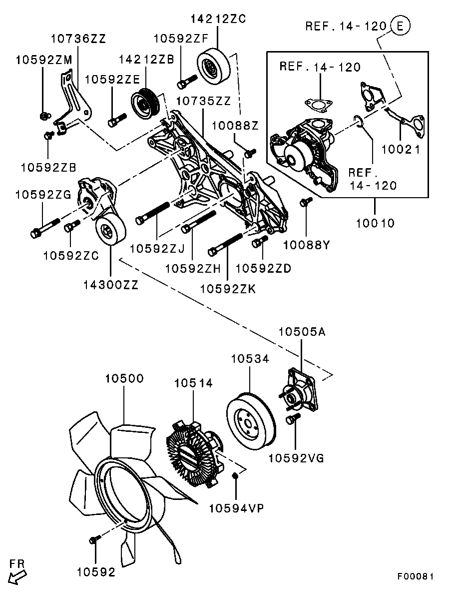 Mitsubishi MN176301 - Sajūgs, Radiatora ventilators autodraugiem.lv