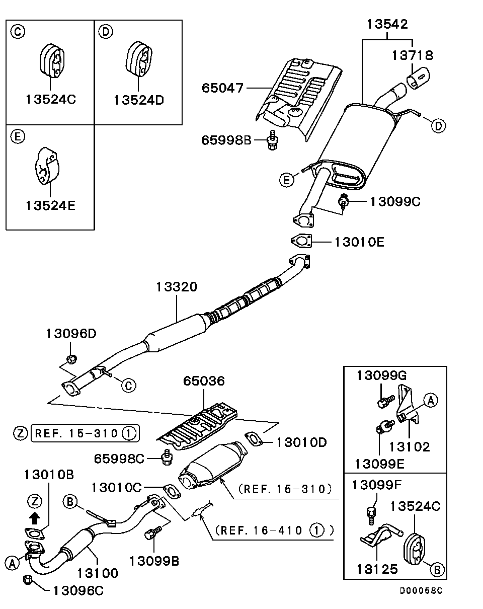 Mitsubishi MR 529 713 - Blīve, Izplūdes caurule autodraugiem.lv