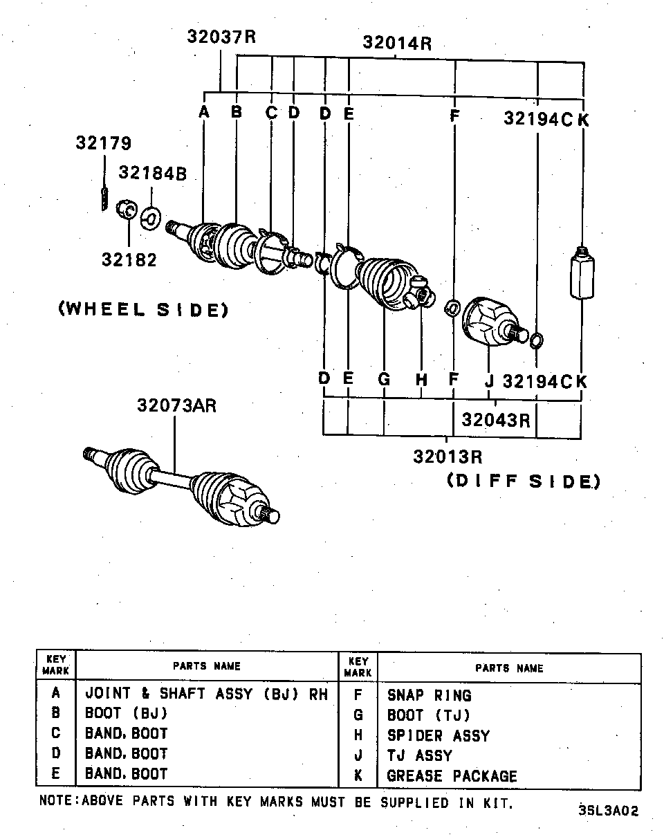 Mitsubishi MB526909* - Šarnīru komplekts, Piedziņas vārpsta autodraugiem.lv