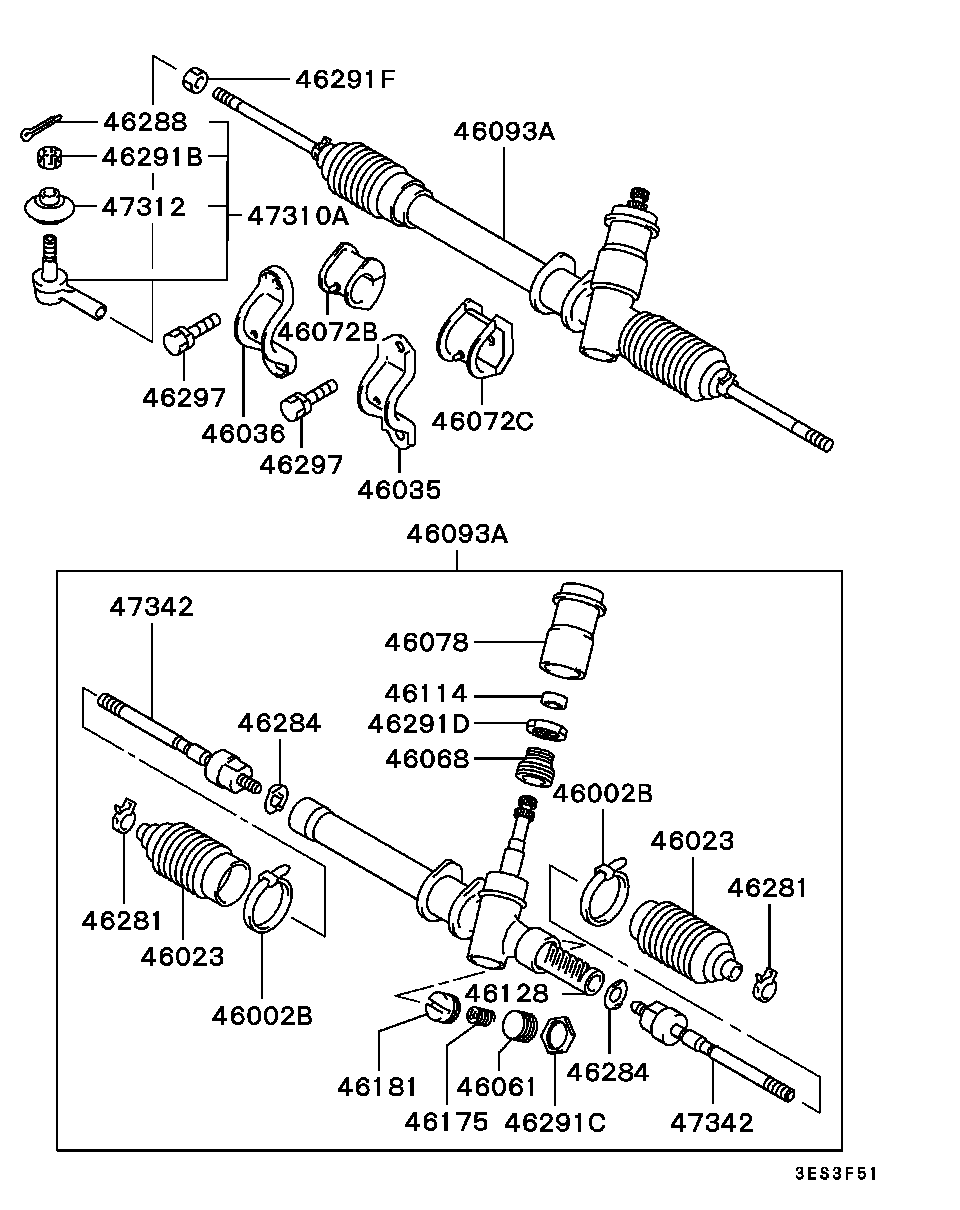 Mitsubishi MR103280 - Putekļusargu komplekts, Stūres iekārta autodraugiem.lv