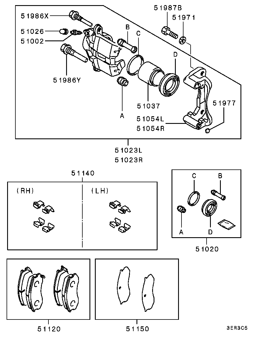 Proton MR389508 - Bremžu uzliku kompl., Disku bremzes autodraugiem.lv