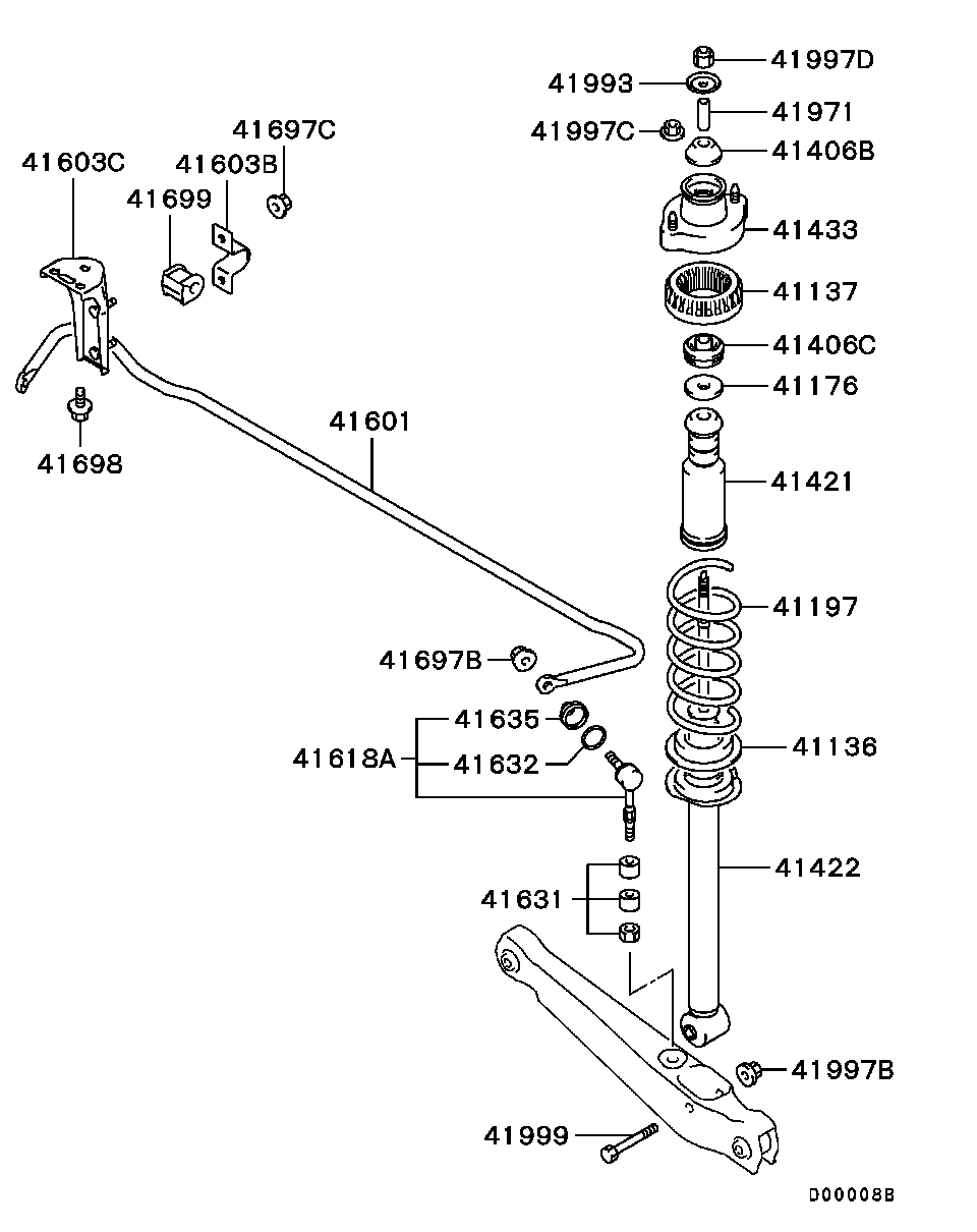 Mitsubishi 4162A184 - Amortizators autodraugiem.lv