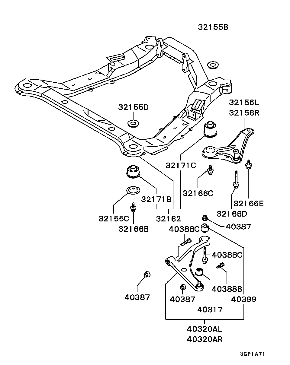 Mitsubishi MR316051 - Piekare, Šķērssvira autodraugiem.lv