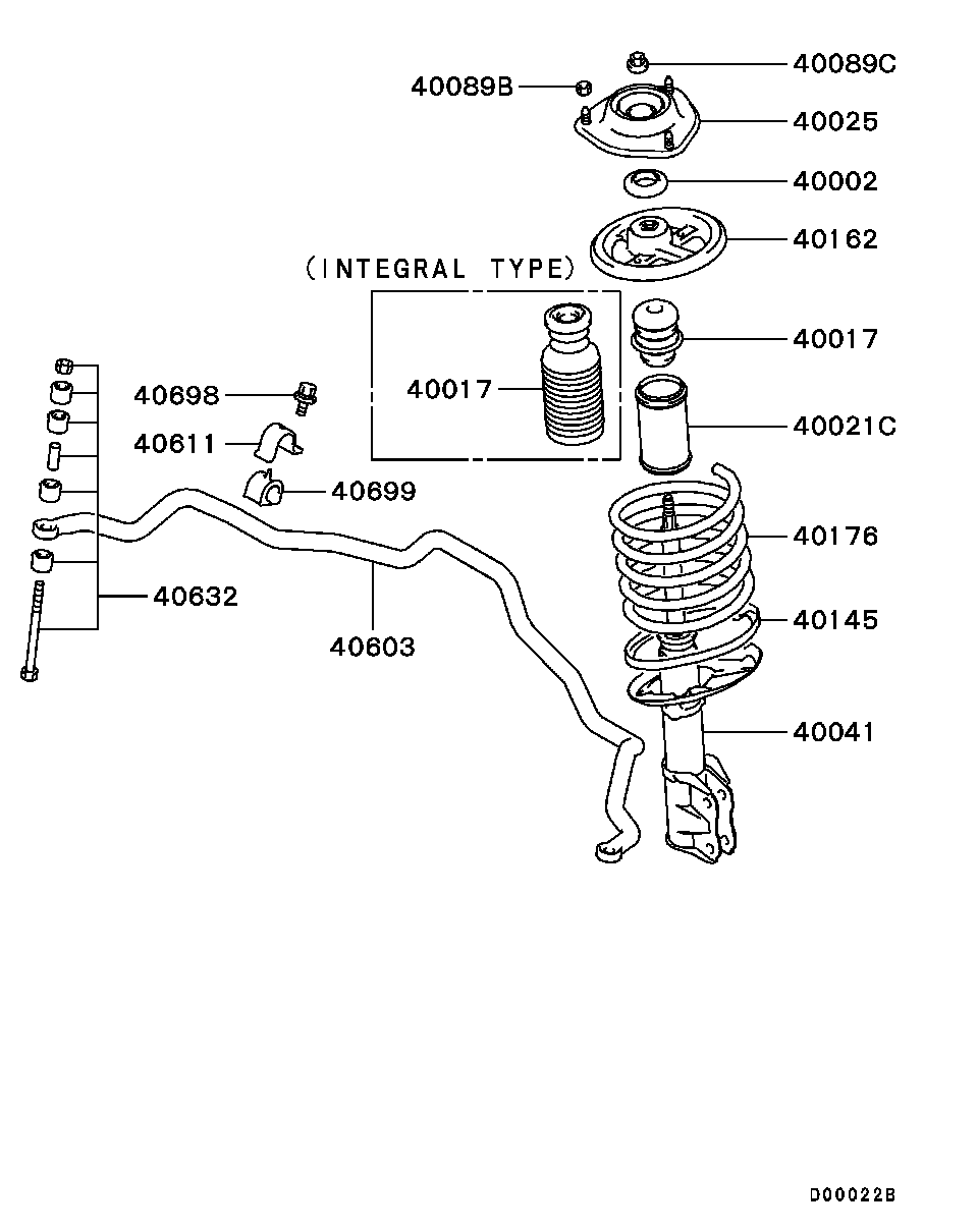 Mitsubishi MR272833 - Putekļu aizsargkomplekts, Amortizators autodraugiem.lv