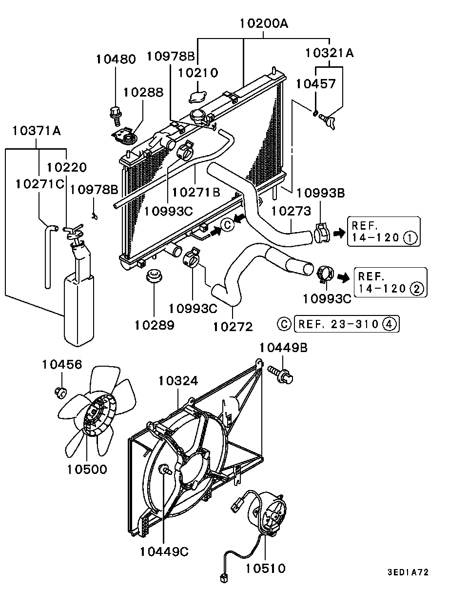 Mitsubishi MR204591 - Radiators, Motora dzesēšanas sistēma autodraugiem.lv