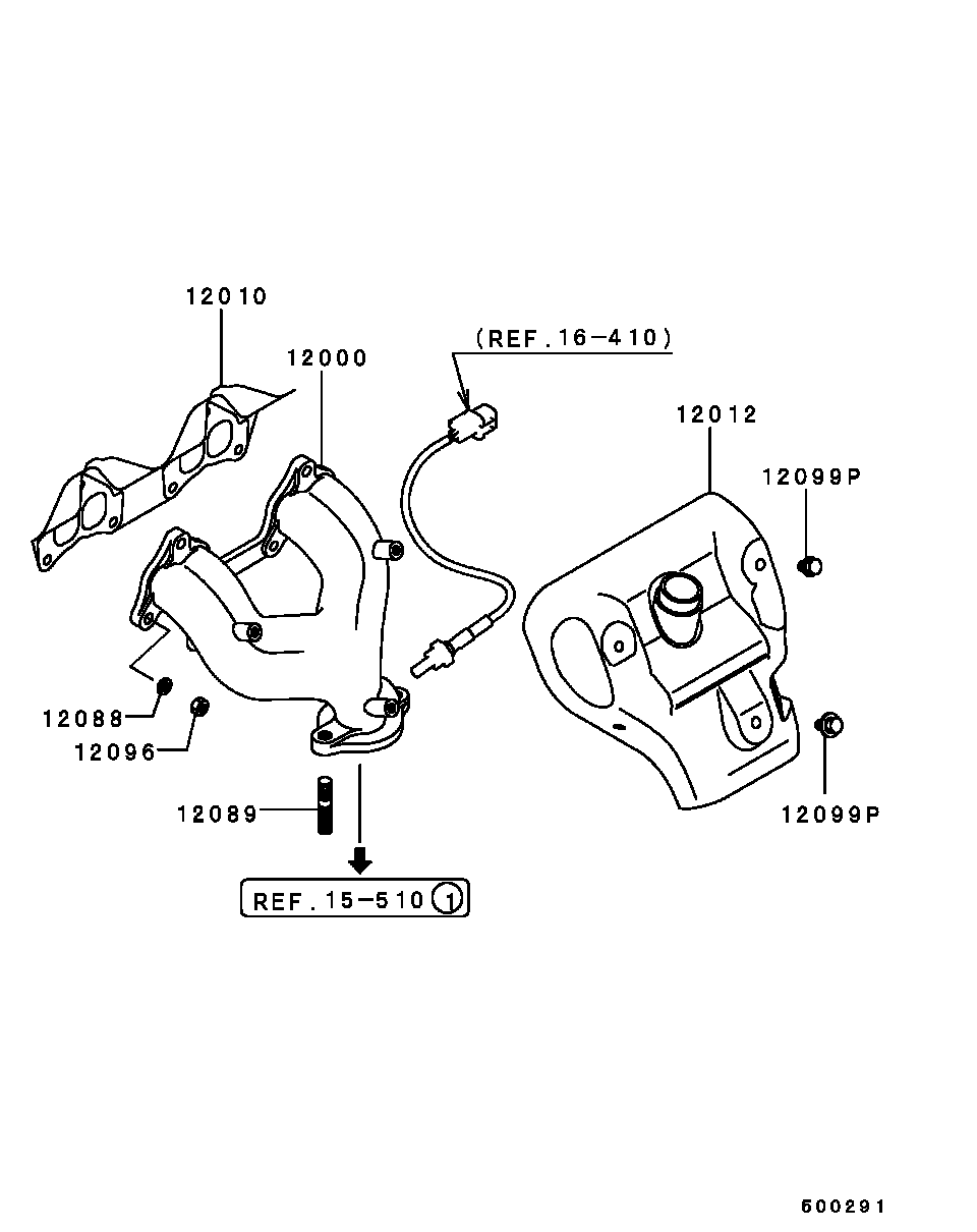 Mitsubishi MD000569 - Uzgrieznis, Izplūdes kolektors autodraugiem.lv