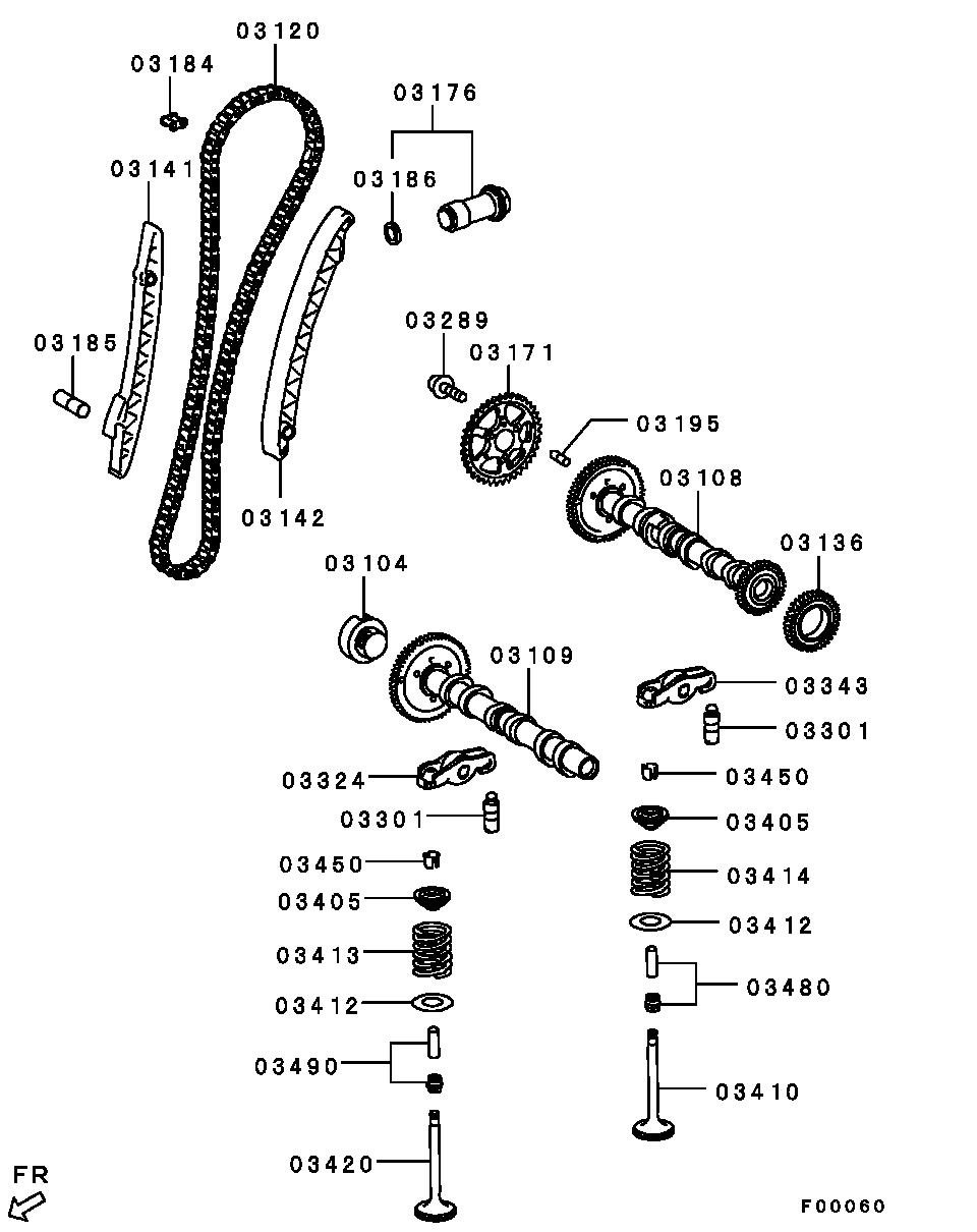 Mitsubishi MN960334 - Sadales vārpstas piedziņas ķēde autodraugiem.lv