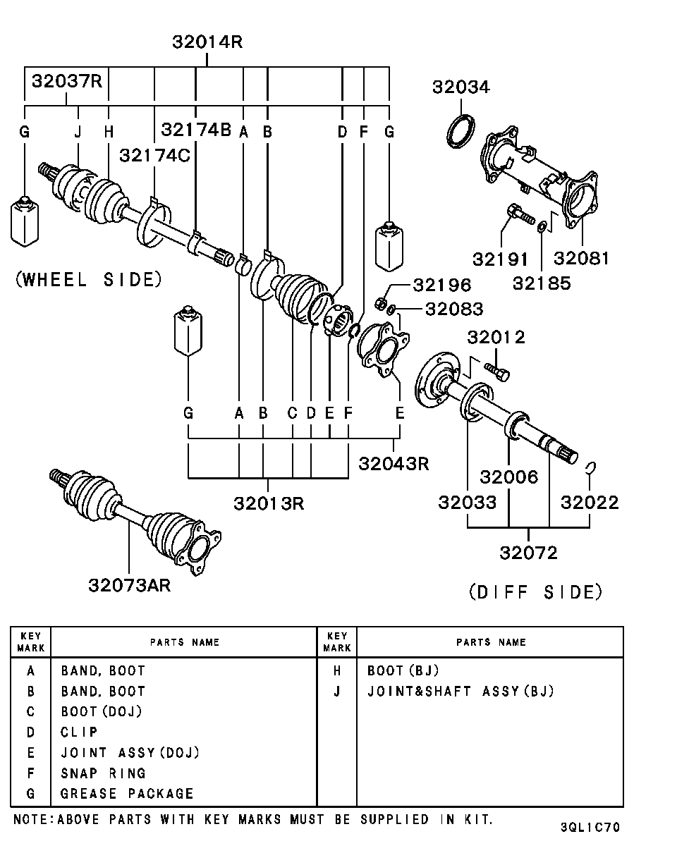 Mitsubishi MR331261 - Putekļusargs, Piedziņas vārpsta autodraugiem.lv