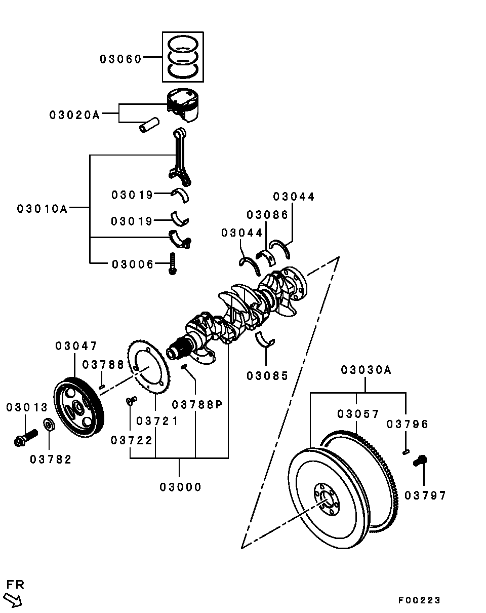 Mitsubishi MN195612 - Virzuļa gredzenu komplekts autodraugiem.lv