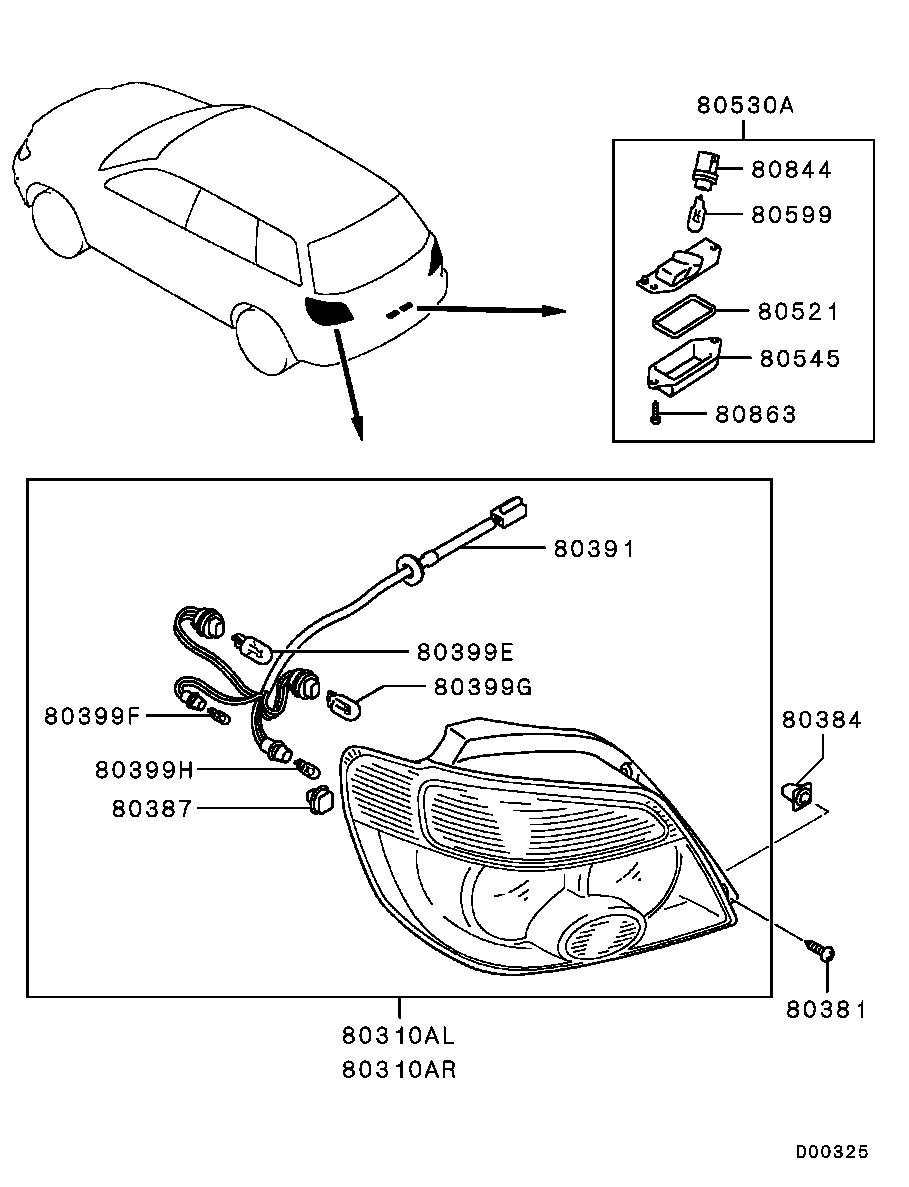 Mitsubishi MS820078 - Kvēlspuldze, Instrumentu paneļa apgaismojums autodraugiem.lv