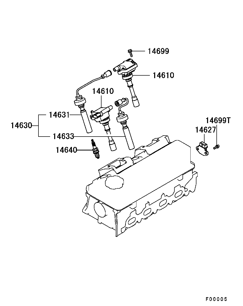 Mitsubishi MD365102 - Augstsprieguma vadu komplekts autodraugiem.lv