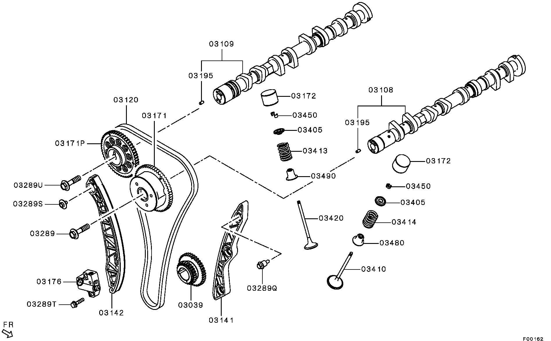 Mitsubishi MN 183893 - Sadales vārpstas piedziņas ķēdes komplekts autodraugiem.lv